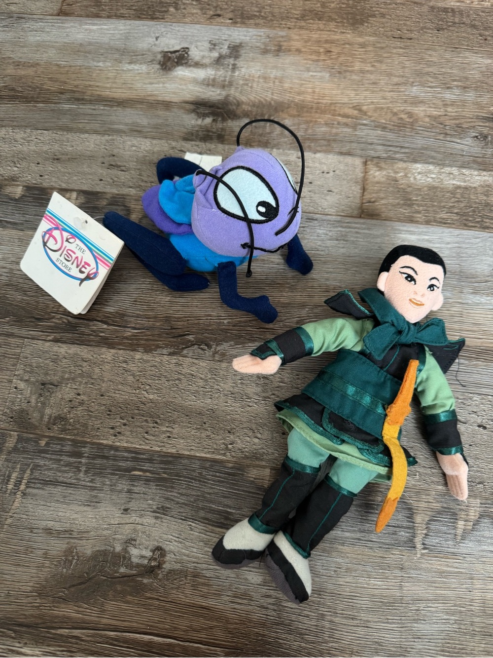 Vintage 90s Disney store Mulan Doll and NWT Crickee